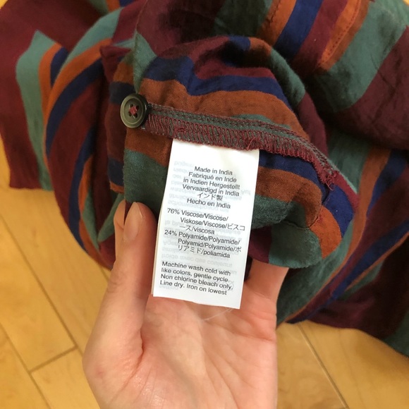 🌶🌶Madewell Button-Back Tie Tee In Rosalinda Stripe - Picture 6 of 6